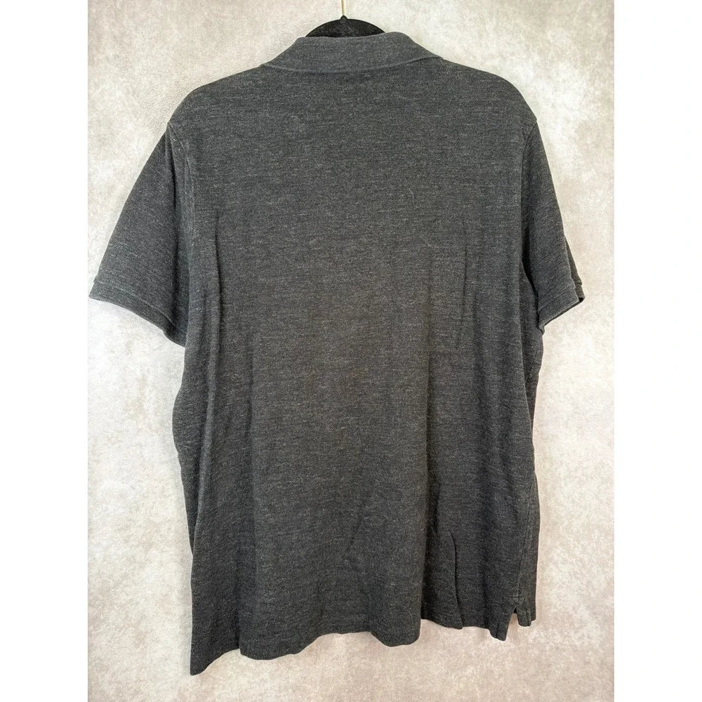 Polo Ralph Lauren‎ Polo Shirt Large Heathered Charcoal Gray Classic Fit Cotton